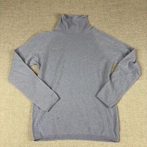Biancalancia Sweater Womens M‎ Blue Wool Cashmere Turtleneck Raglan Knit Italy